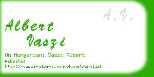 albert vaszi business card